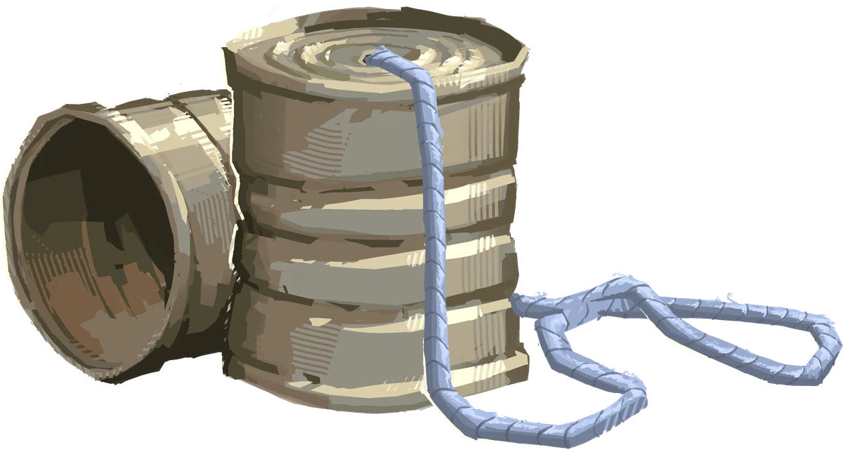 Two tin cans joined by a blue string, the Moin illustration.
